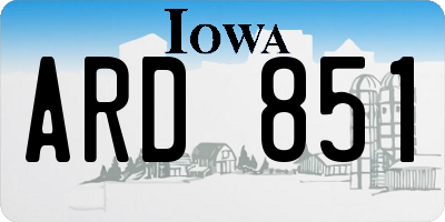IA license plate ARD851