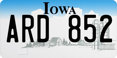 IA license plate ARD852