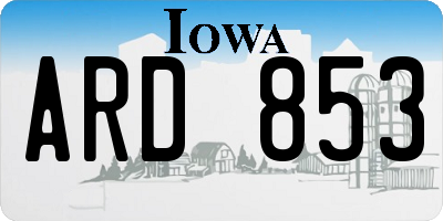 IA license plate ARD853