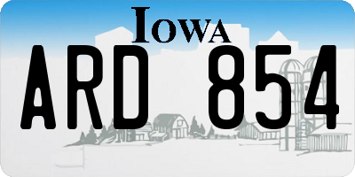 IA license plate ARD854