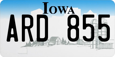 IA license plate ARD855