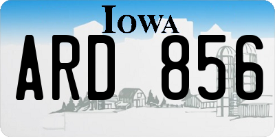 IA license plate ARD856