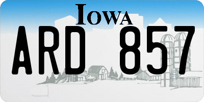 IA license plate ARD857