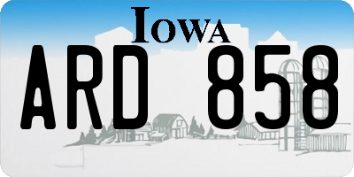 IA license plate ARD858