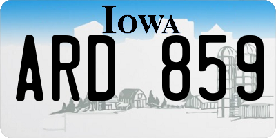 IA license plate ARD859