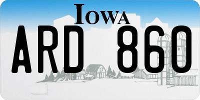IA license plate ARD860