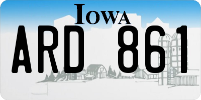 IA license plate ARD861
