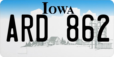 IA license plate ARD862