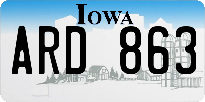 IA license plate ARD863