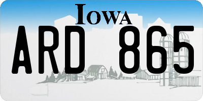 IA license plate ARD865