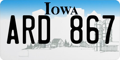 IA license plate ARD867