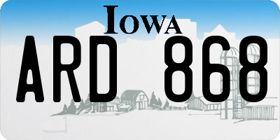 IA license plate ARD868