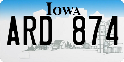 IA license plate ARD874