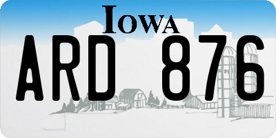IA license plate ARD876