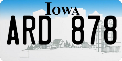 IA license plate ARD878