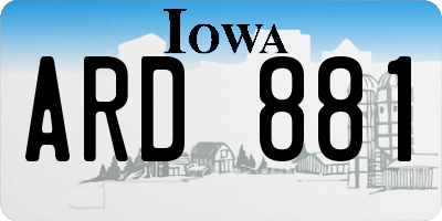IA license plate ARD881