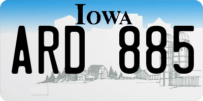 IA license plate ARD885