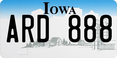 IA license plate ARD888