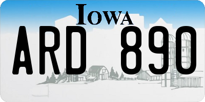 IA license plate ARD890