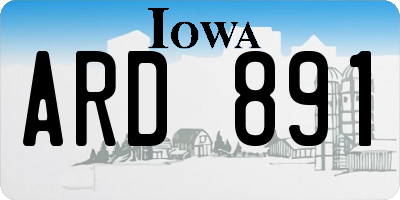 IA license plate ARD891