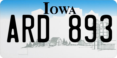 IA license plate ARD893