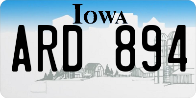 IA license plate ARD894