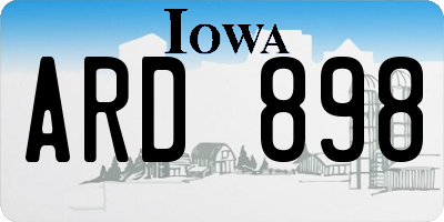 IA license plate ARD898