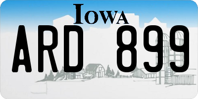 IA license plate ARD899