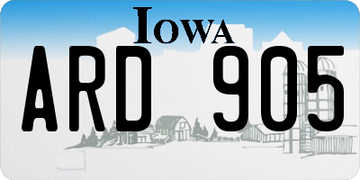 IA license plate ARD905