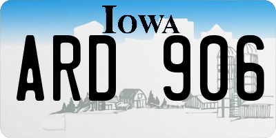 IA license plate ARD906
