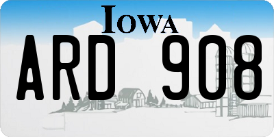 IA license plate ARD908