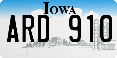 IA license plate ARD910