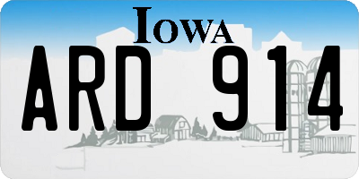 IA license plate ARD914