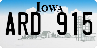 IA license plate ARD915