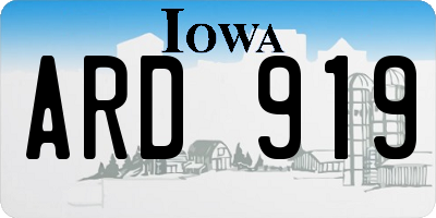 IA license plate ARD919