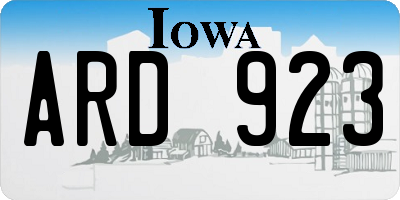 IA license plate ARD923
