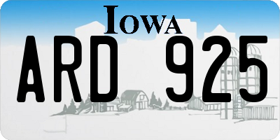 IA license plate ARD925