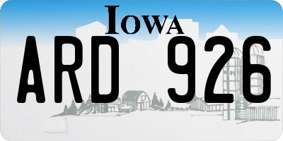 IA license plate ARD926
