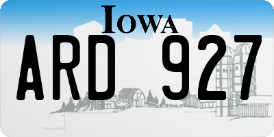 IA license plate ARD927