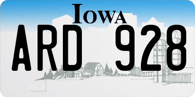 IA license plate ARD928
