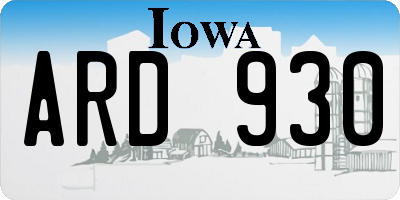 IA license plate ARD930