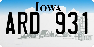 IA license plate ARD931