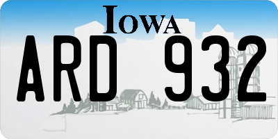 IA license plate ARD932