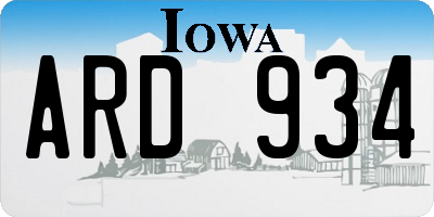 IA license plate ARD934
