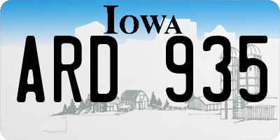 IA license plate ARD935