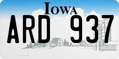 IA license plate ARD937