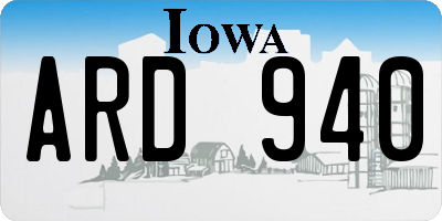 IA license plate ARD940