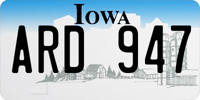 IA license plate ARD947