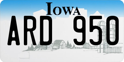 IA license plate ARD950