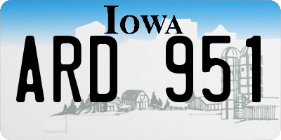 IA license plate ARD951